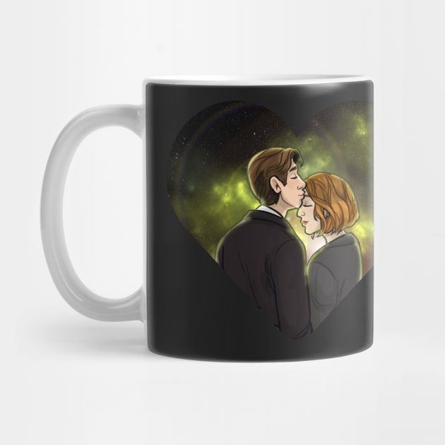 X-Files Mulder Scully OTP Kiss Ship by quietsnooze